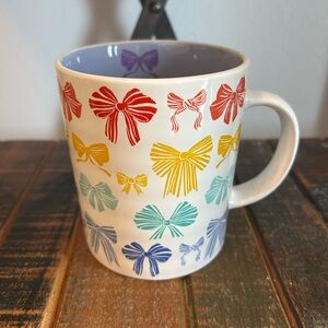 Prima Design Rainbow Bow Mug Coquette Colorful Shabby Chic NEW